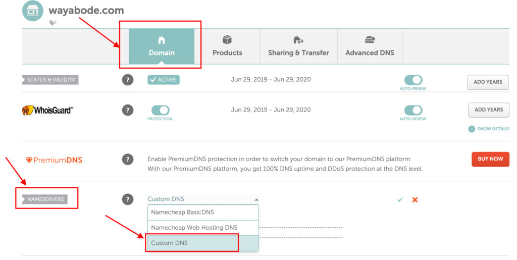 Change Custom DNS.